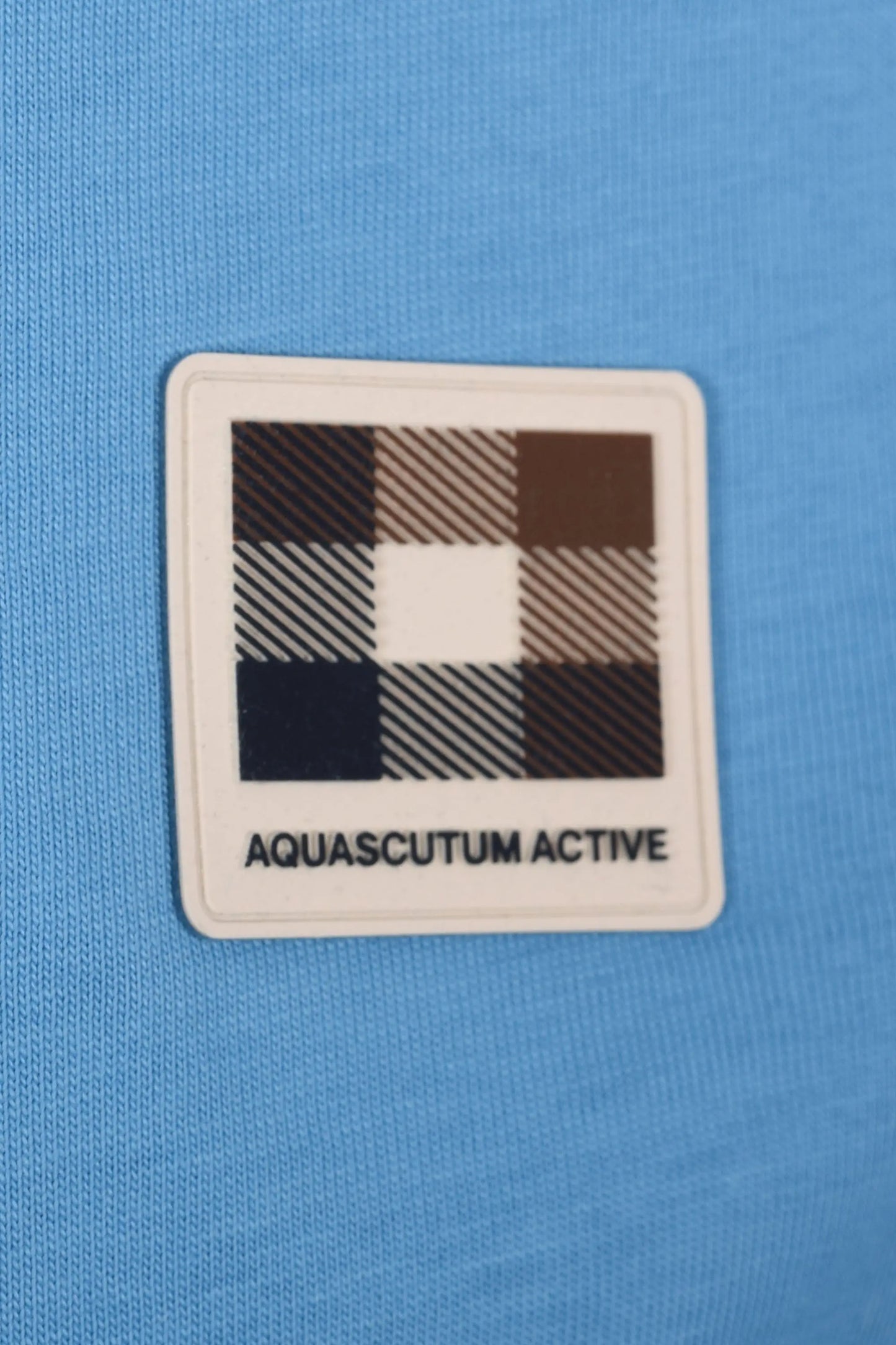 AQUASCUTUM CLUB CHECK BADGE T-SHIRT AVIO Aquascutum