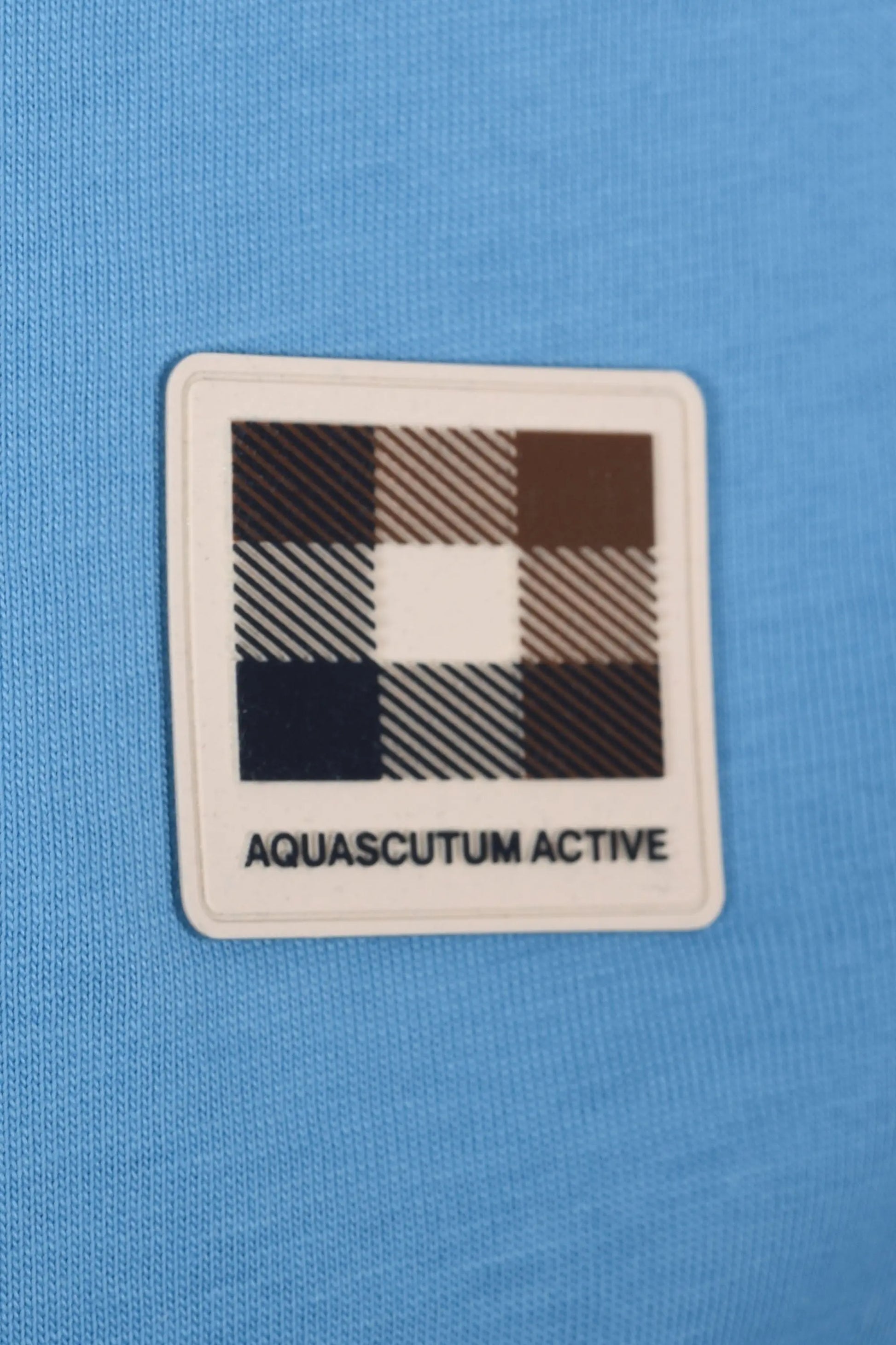 AQUASCUTUM CLUB CHECK BADGE T-SHIRT AVIO Aquascutum