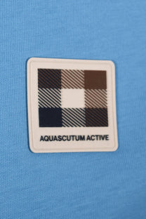 AQUASCUTUM CLUB CHECK BADGE T-SHIRT AVIO Aquascutum