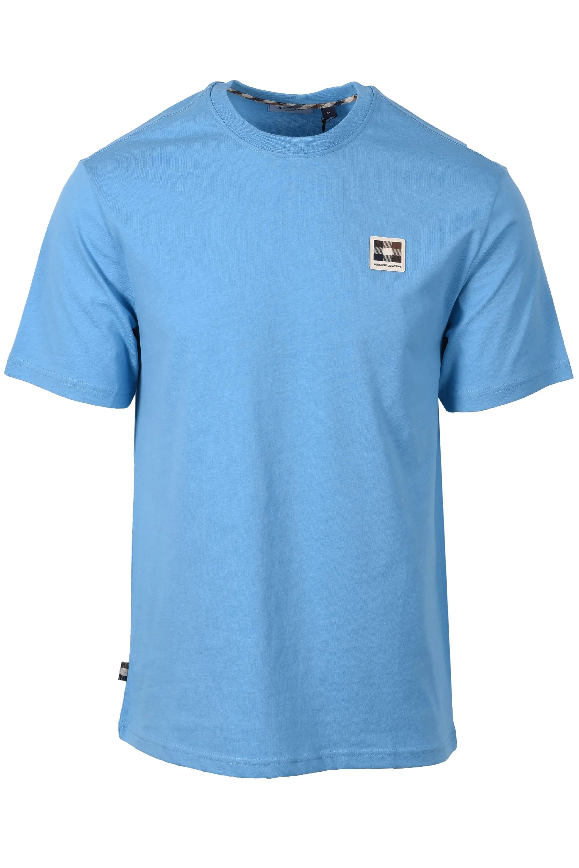 AQUASCUTUM CLUB CHECK BADGE T-SHIRT AVIO Aquascutum
