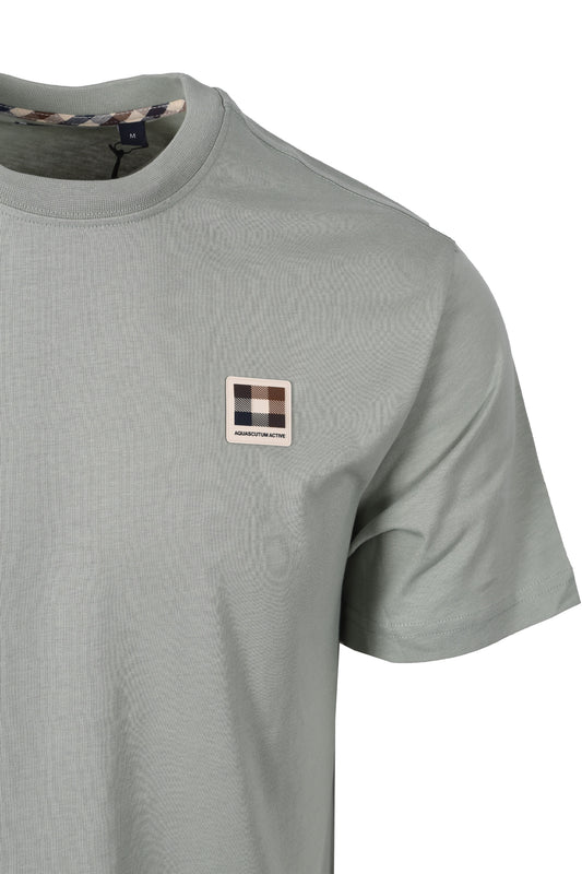 AQUASCUTUM CLUB CHECK BADGE T-SHIRT SALVIA