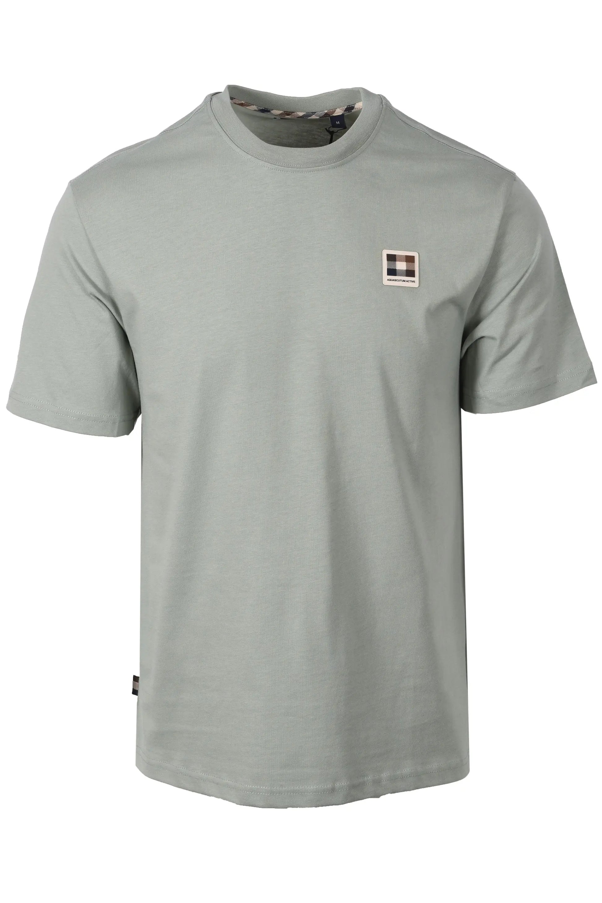 AQUASCUTUM CLUB CHECK BADGE T-SHIRT SALVIA Aquascutum