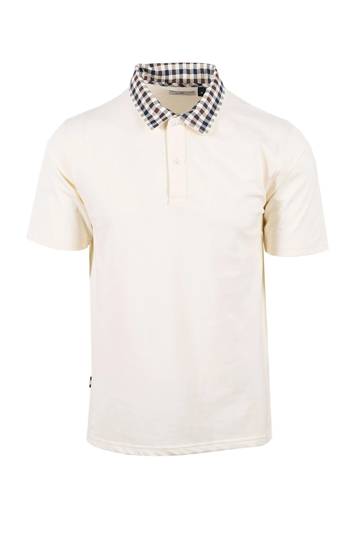 AQUASCUTUM CLUB CHECK COLLAR POLO OLD WHITE Aquascutum