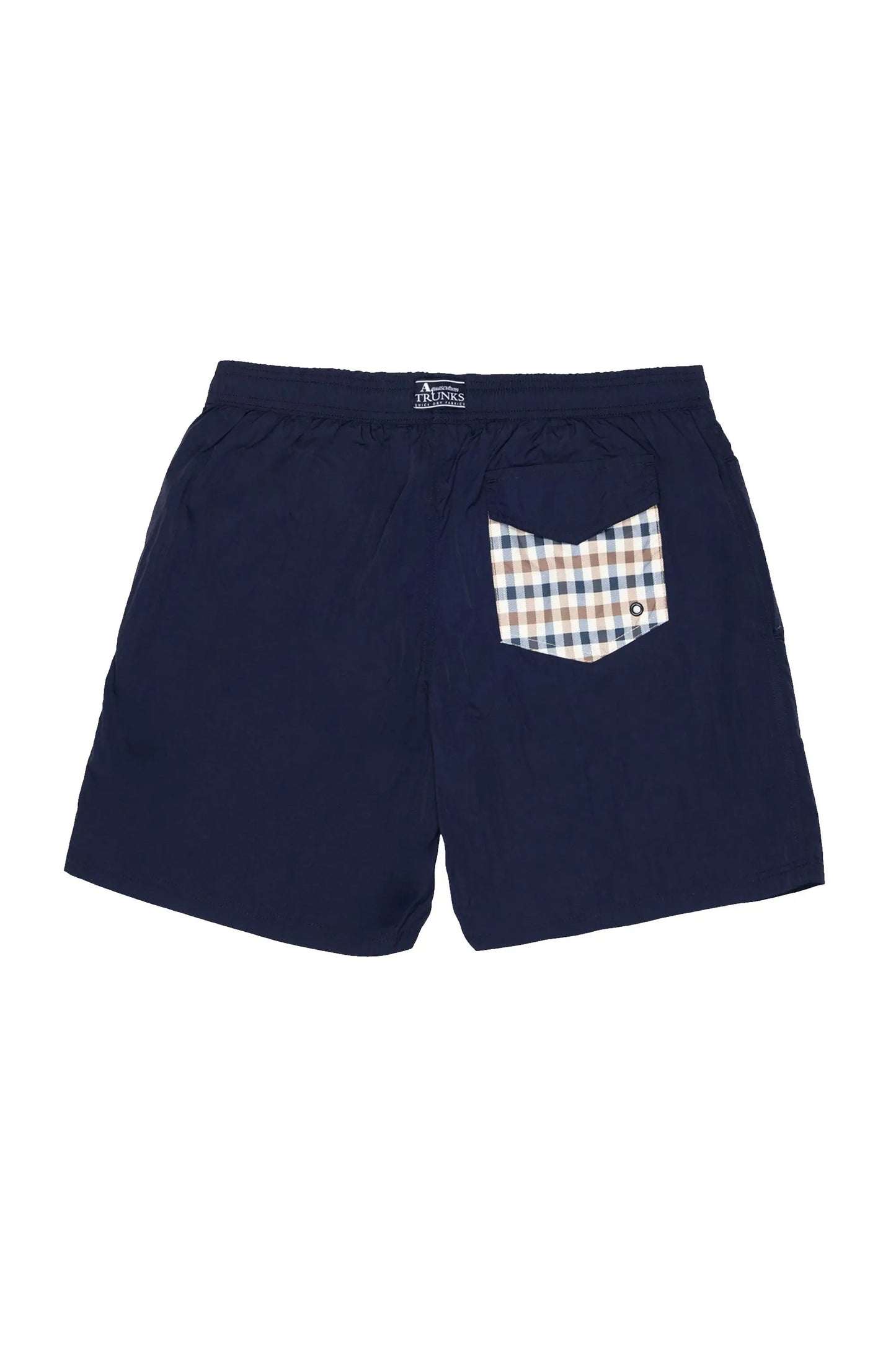 AQUASCUTUM CLUB CHECK POCKET BEACH SHORTS NAVY Aquascutum