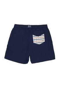 AQUASCUTUM CLUB CHECK POCKET BEACH SHORTS NAVY Aquascutum
