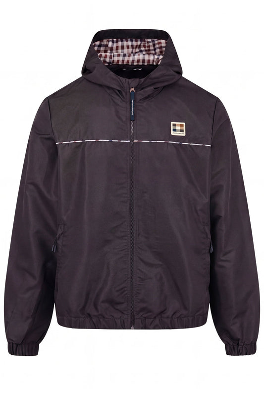 AQUASCUTUM DIAMOND WAVE BADGE TRACKTOP BLACK