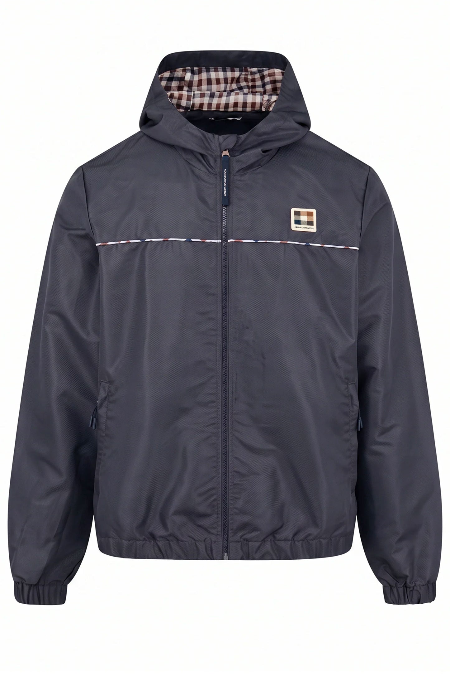 AQUASCUTUM DIAMOND WAVE BADGE TRACKTOP NAVY