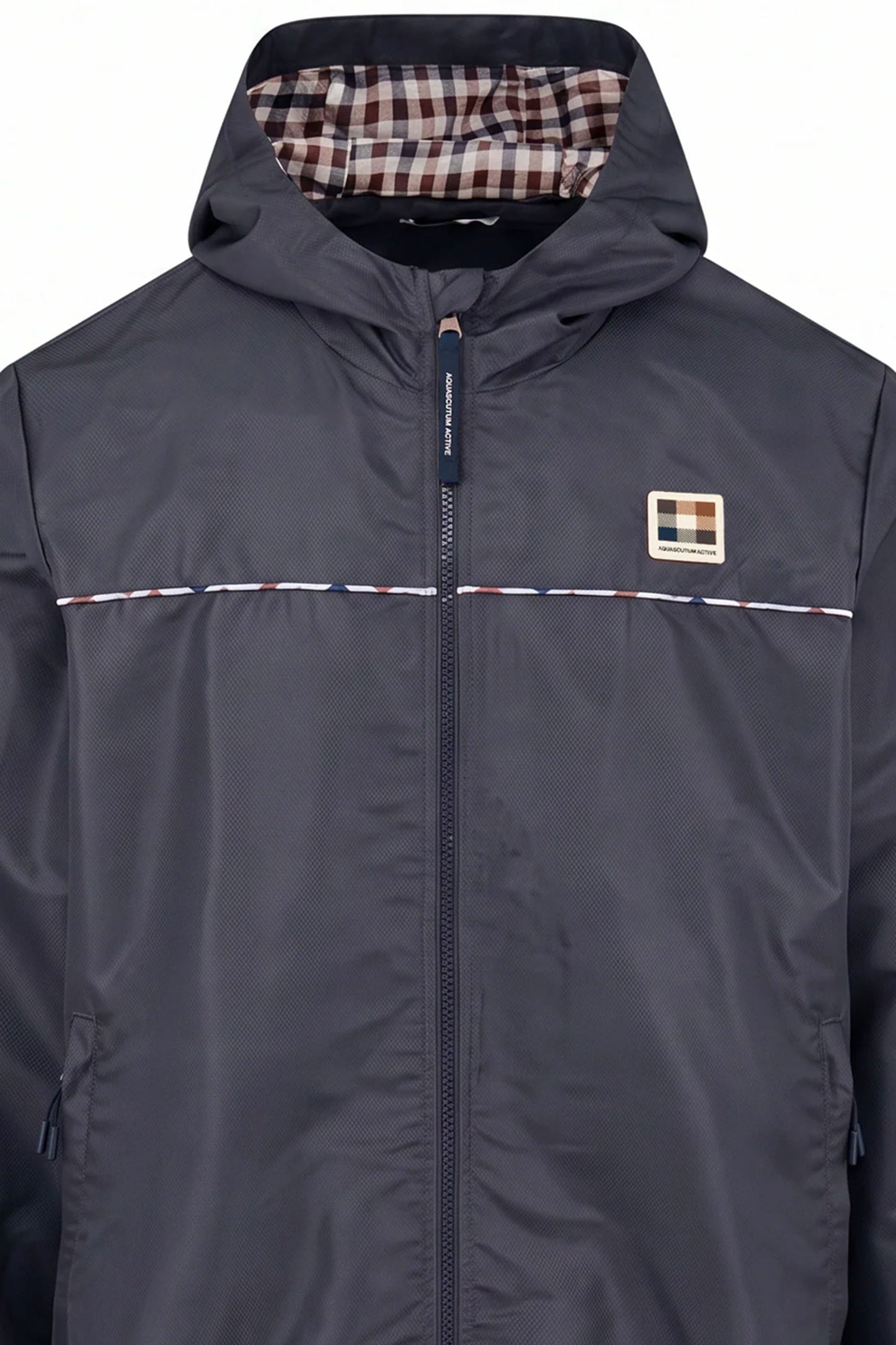 AQUASCUTUM DIAMOND WAVE BADGE TRACKTOP NAVY