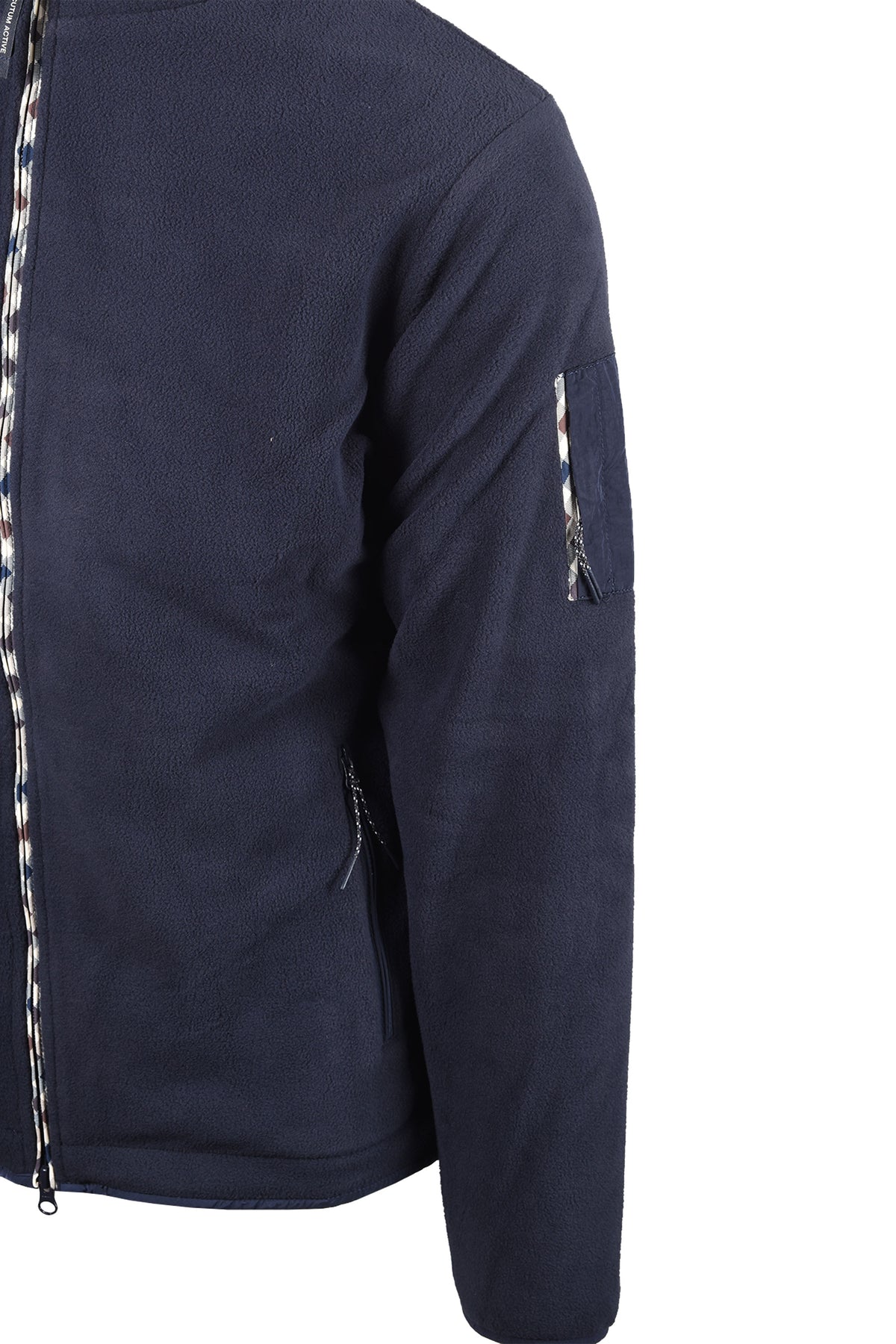 AQUASCUTUM FULL ZIP POLAR FLEECE JACKET NAVY