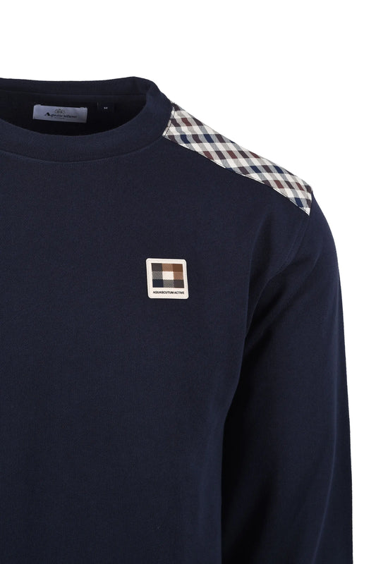 AQUASCUTUM LAMINA CREWNECK SWEATSHIRT NAVY Aquascutum