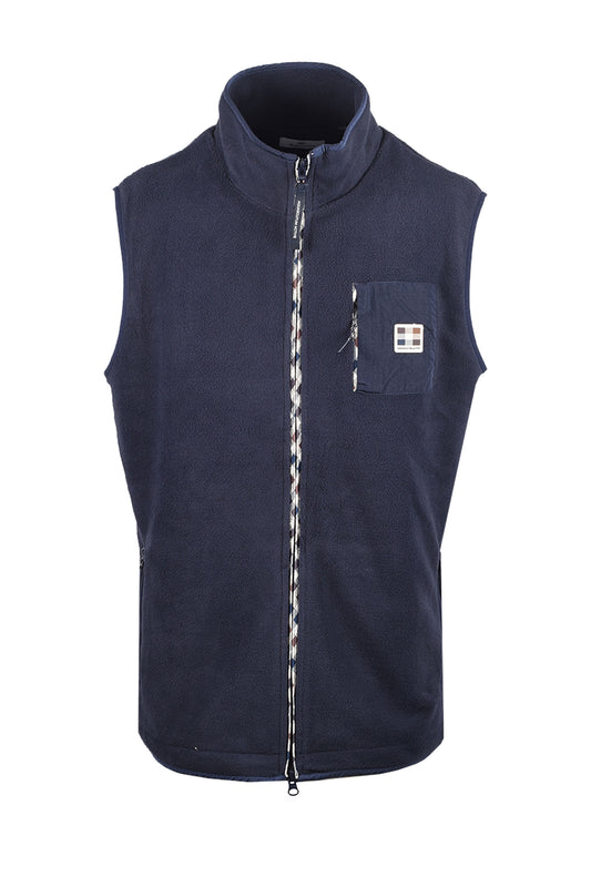AQUASCUTUM POLAR FLEECE GILET NAVY