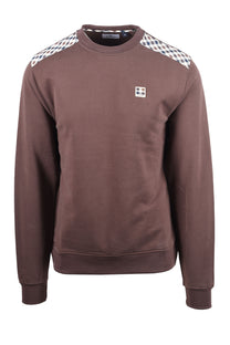 AQUASCUTUM SHOULDER FLEECE CREWNECK CHOCOLATE