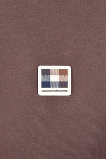 AQUASCUTUM SHOULDER FLEECE CREWNECK CHOCOLATE