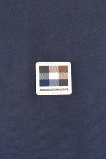 AQUASCUTUM SHOULDER FLEECE CREWNECK NAVY