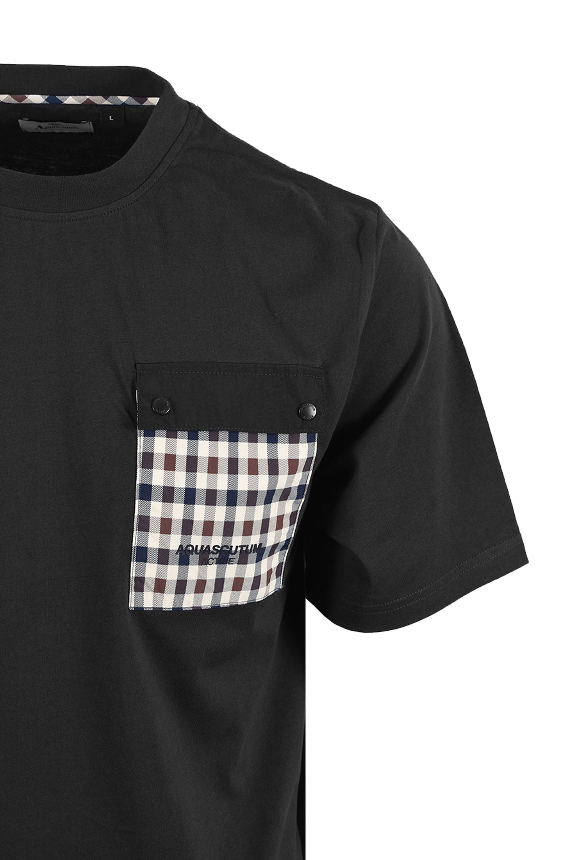 AQUASCUTUM TECH POCKET T-SHIRT BLACK Aquascutum Michael Stewart Menswear  T-Shirts