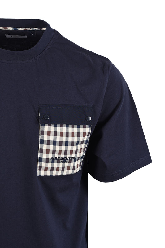 AQUASCUTUM TECH POCKET T-SHIRT NAVY Aquascutum Michael Stewart Menswear  T-Shirts