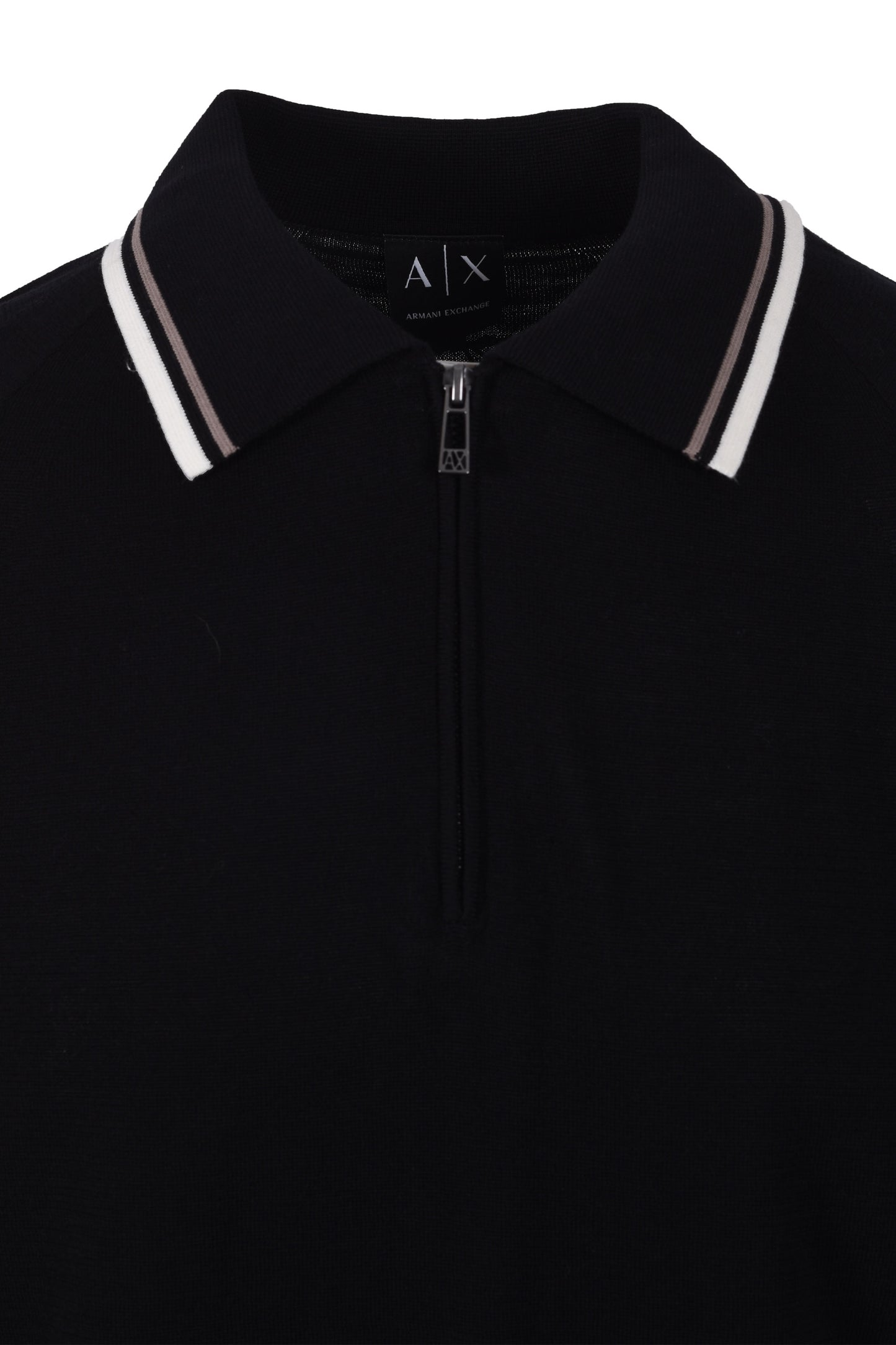 ARMANI EXCHANGE KNITTED POLO SHIRT BLACK