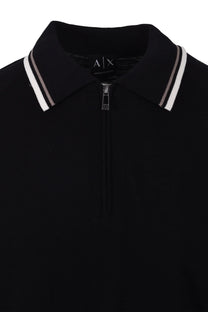 ARMANI EXCHANGE KNITTED POLO SHIRT BLACK Armani Exchange