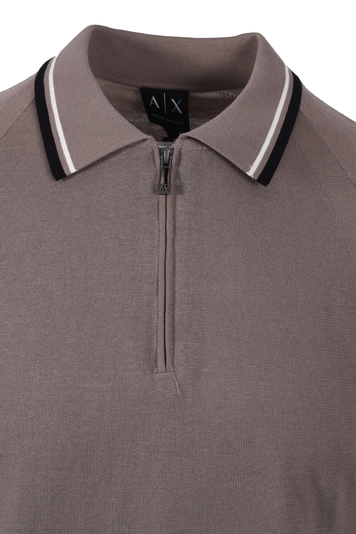 ARMANI EXCHANGE KNITTED POLO SHIRT DRIFTWOOD