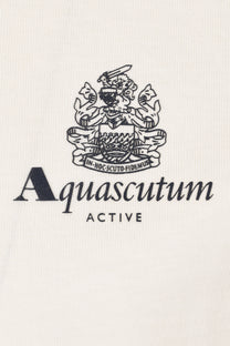 Aquascutum Check Details T-Shirt Old White Aquascutum