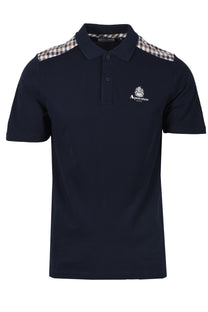Aquascutum Club Check Details Polo Shirt Navy Aquascutum