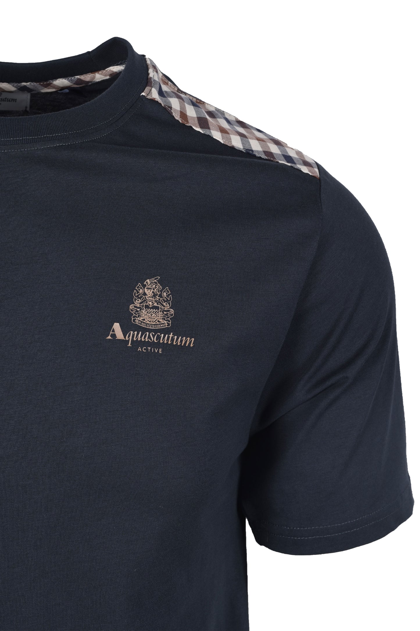 Aquascutum Club Check Details T-Shirt Navy