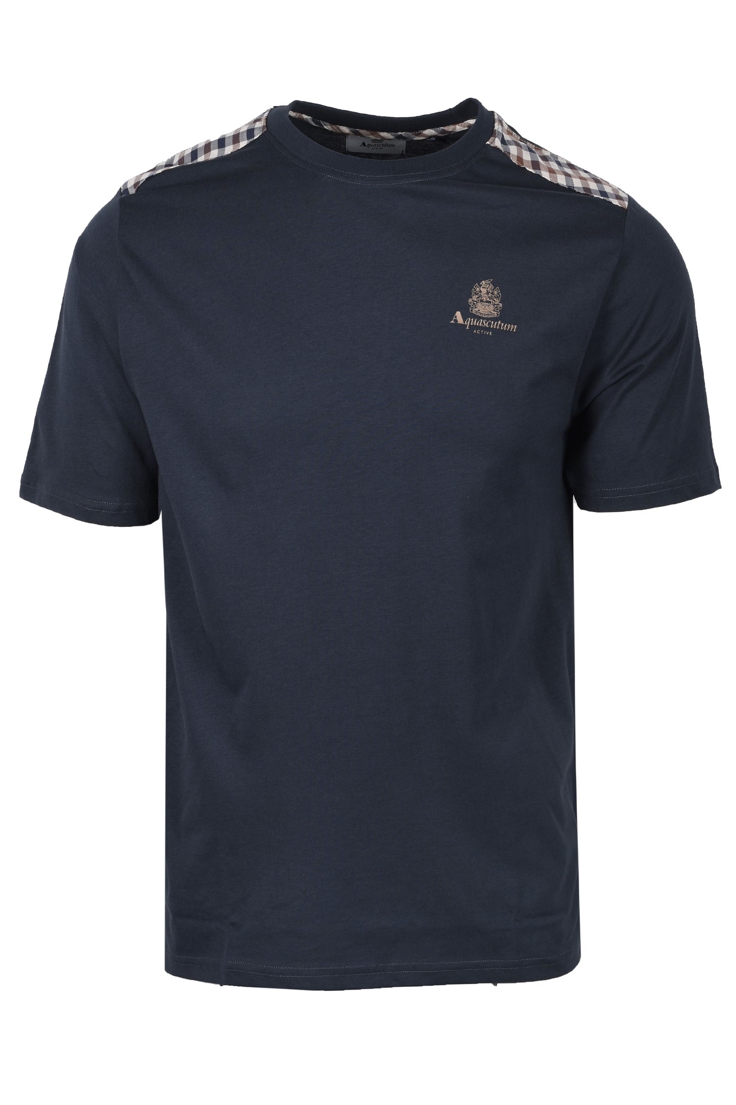 Aquascutum Club Check Details T-Shirt Navy