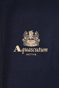 Aquascutum Club Check Hoodie Fleece Navy Aquascutum
