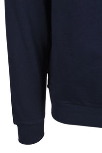 Aquascutum Club Check Shoulder Crew Neck Sweatshirt Navy Aquascutum