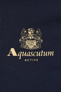 Aquascutum Club Check Shoulder Full Zip Sweatshirt Navy Aquascutum