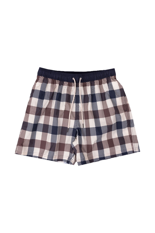 Aquascutum Macro Iconic Volley Swim Shorts Club Check