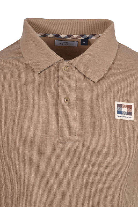 Aquascutum Patch Logo Polo Khaki
