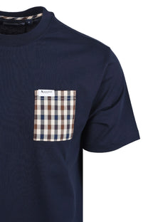 Aquascutum Pocket T-Shirt Navy Aquascutum