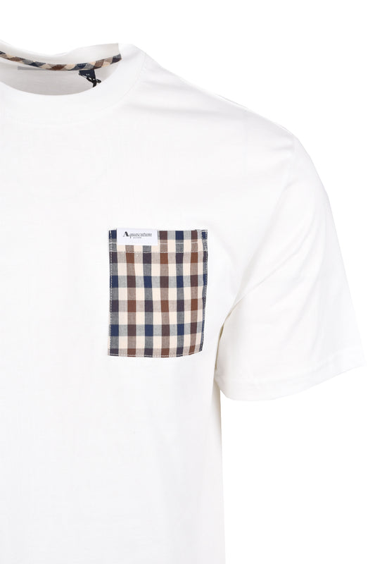 Aquascutum Pocket T-Shirt Old White