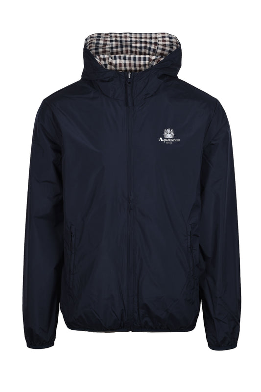 Aquascutum Reversible Hooded Sailor Jacket Navy