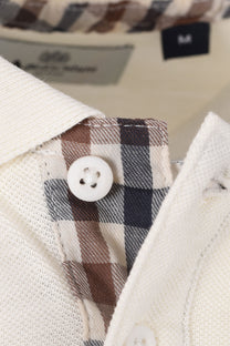 Aquascutum Small Logo Piquet Polo Shirt Old White Aquascutum