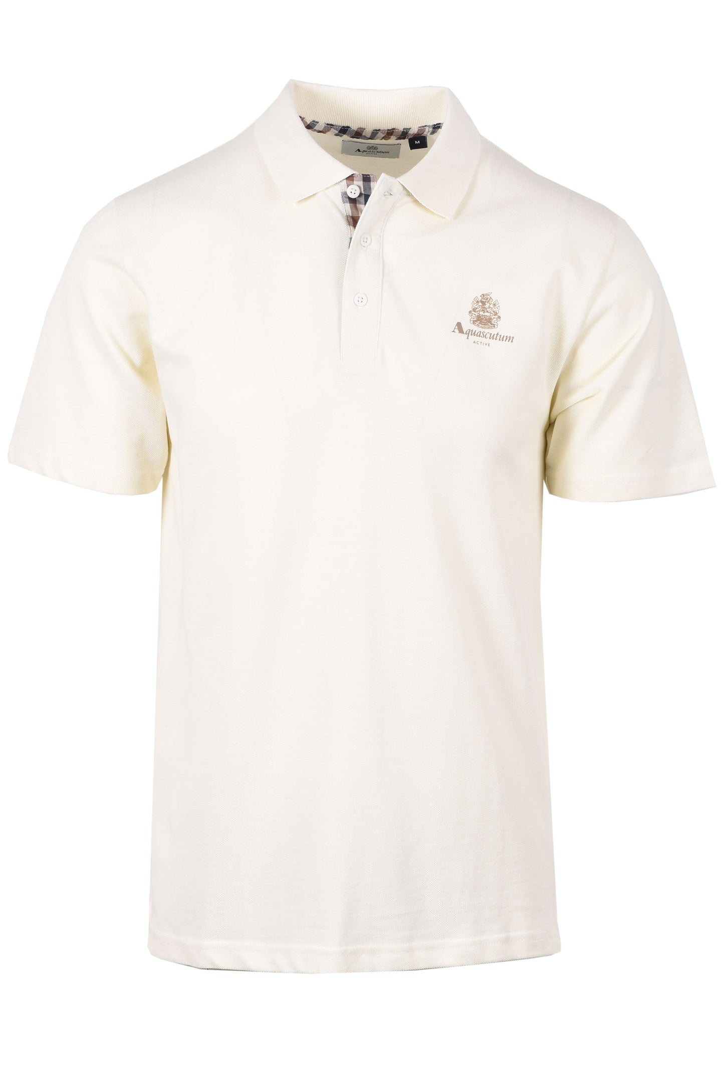 Aquascutum Small Logo Piquet Polo Shirt Old White