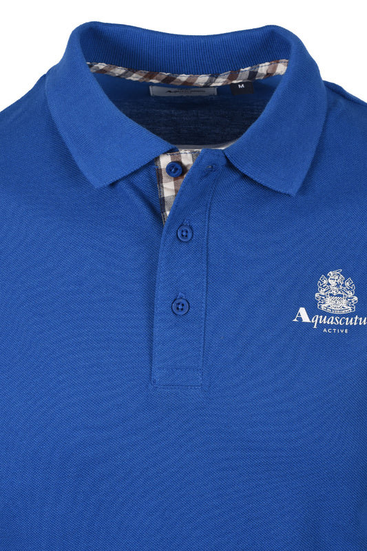 Aquascutum Small Logo Piquet Polo Shirt Royal Blue