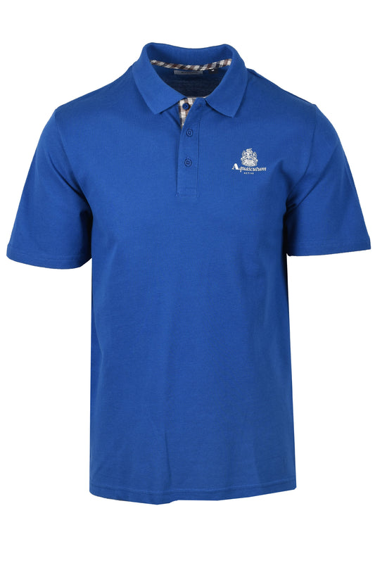 Aquascutum Small Logo Piquet Polo Shirt Royal Blue