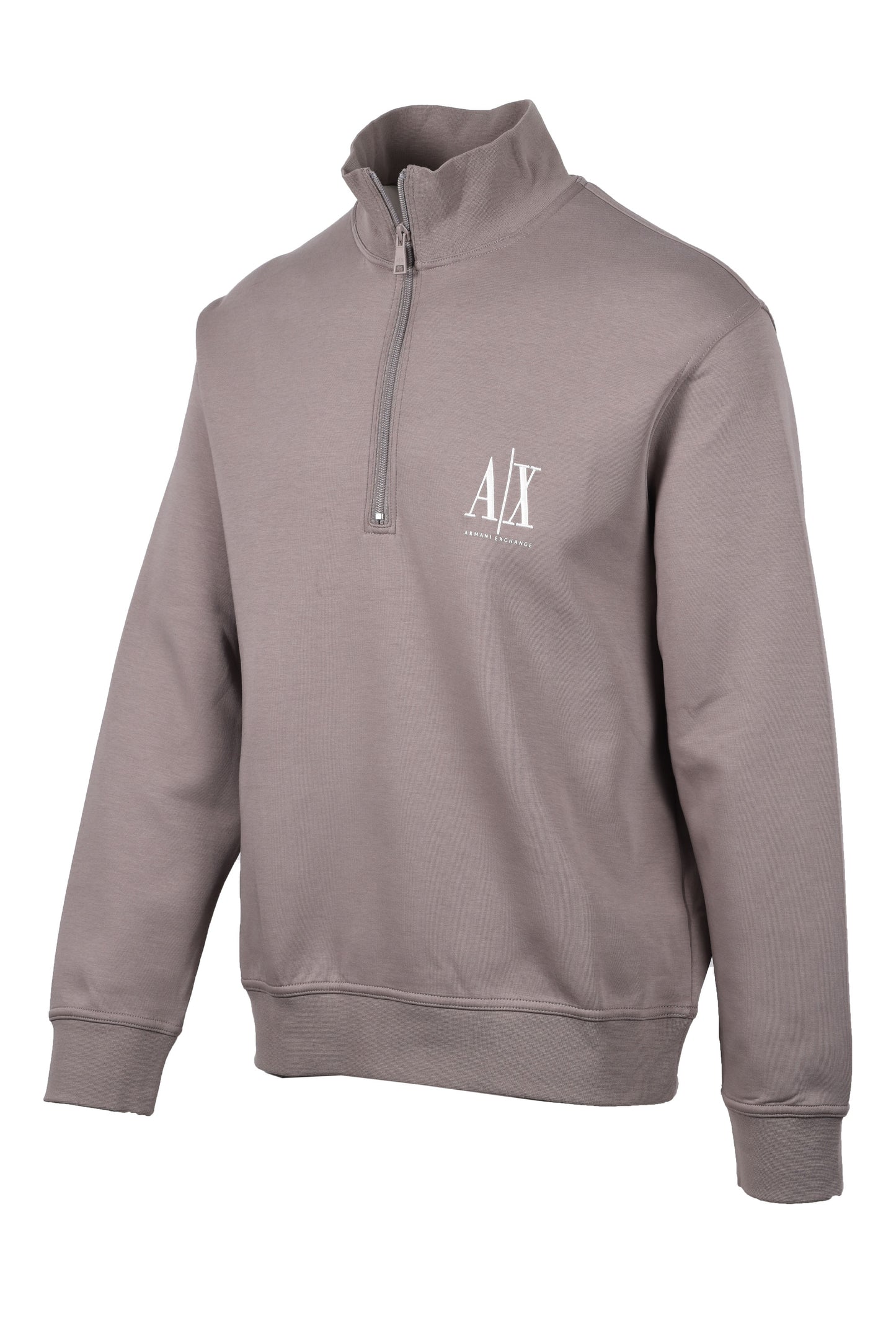 Armani Exchange Half Zip Sweatshirt Driftwood