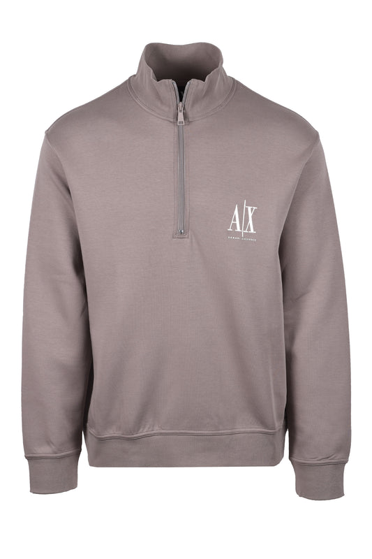 Armani Exchange Half Zip Sweatshirt Driftwood