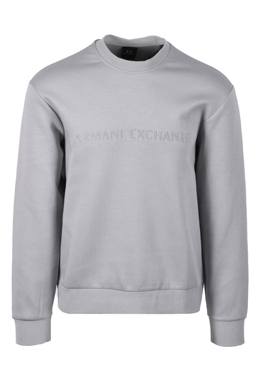 Armani Exchange Jersey Crew Neck Sweatshirt Neutral Gray