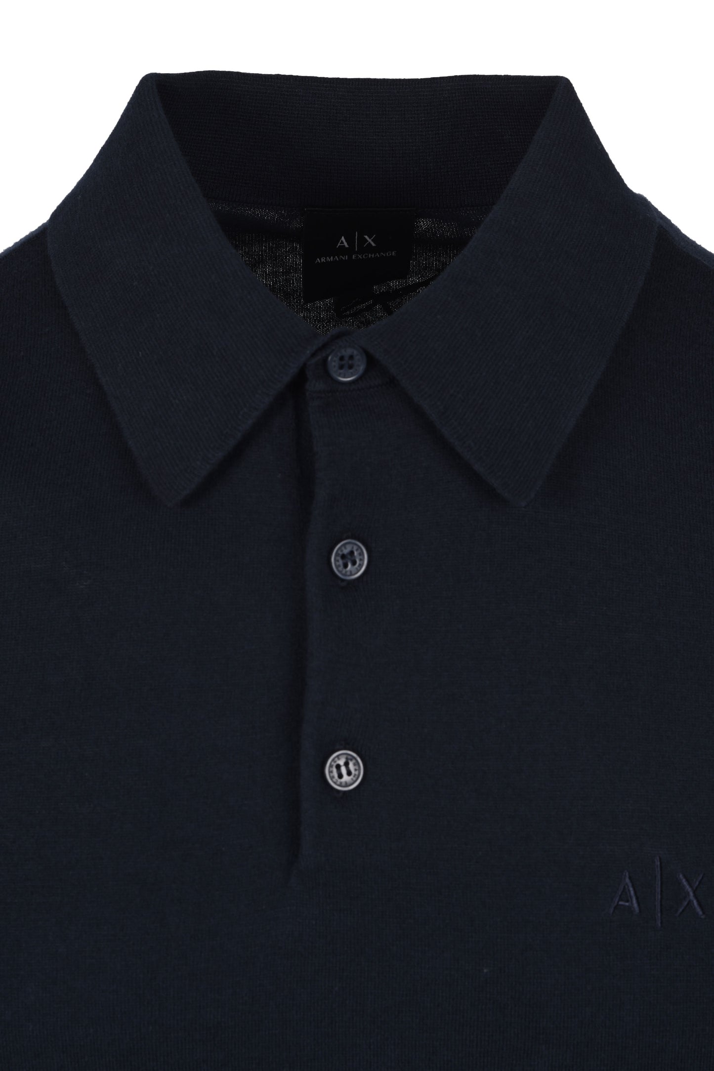 Armani Exchange Knitted Polo Shirt Navy