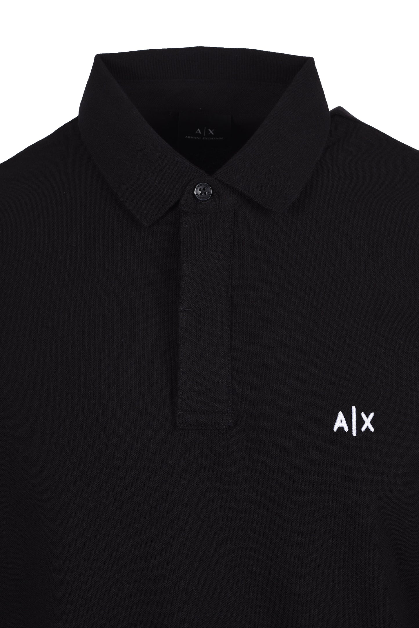 Armani Exchange Long Sleeve Polo Shirt Black