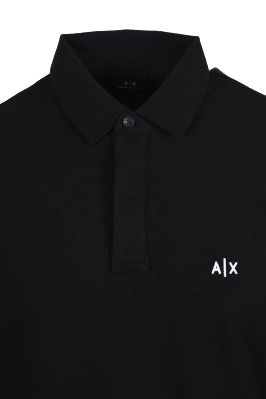 Armani Exchange Long Sleeve Polo Shirt Black