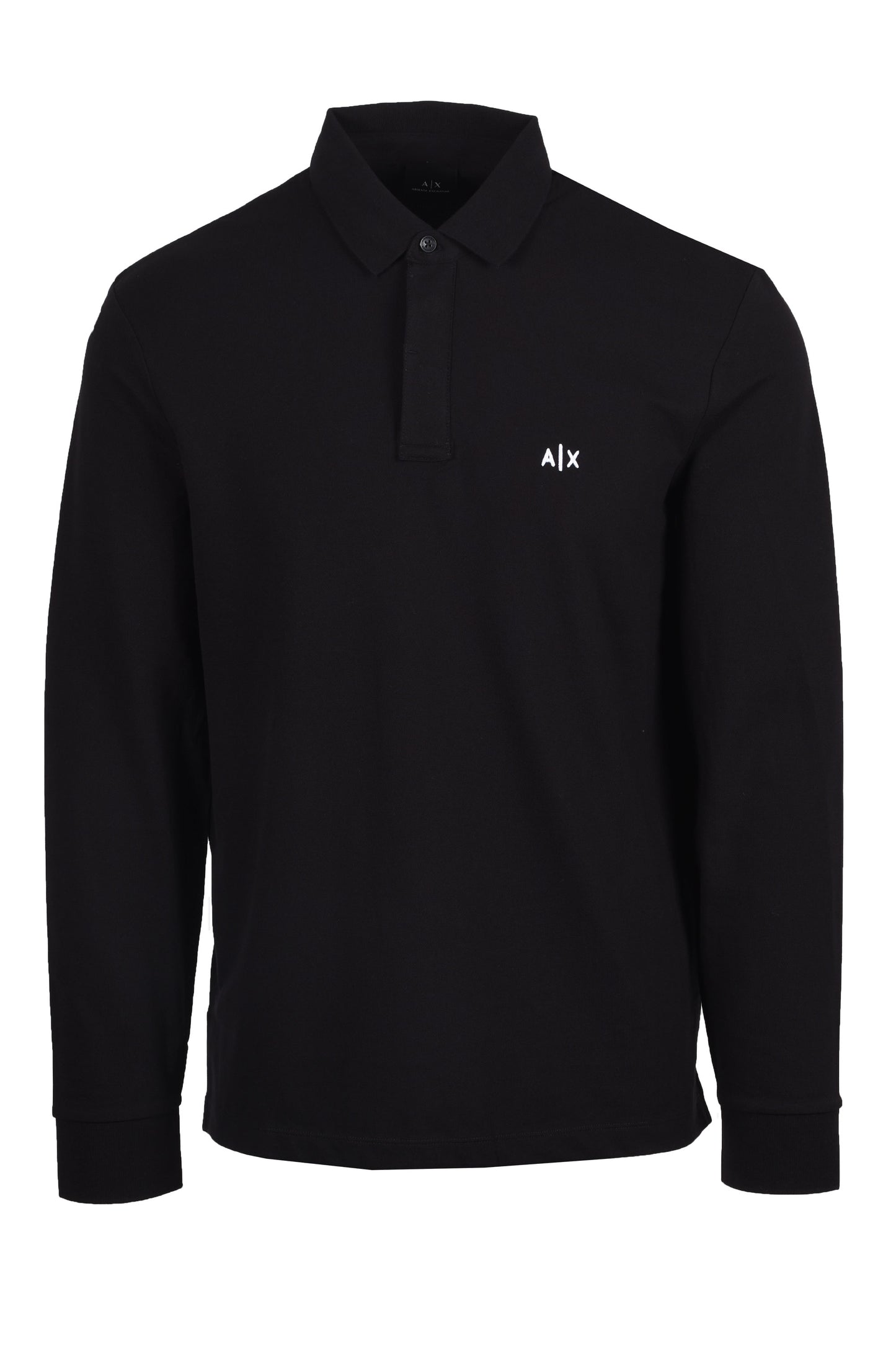 Armani Exchange Long Sleeve Polo Shirt Black