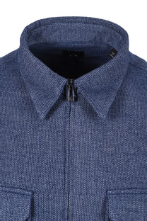 Armani Exchange Overshirt Blue Herringbone Armani Exchange