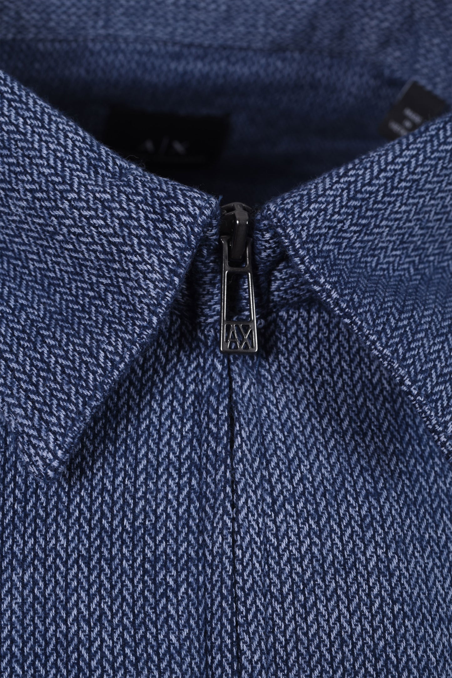 Armani Exchange Overshirt Blue Herringbone