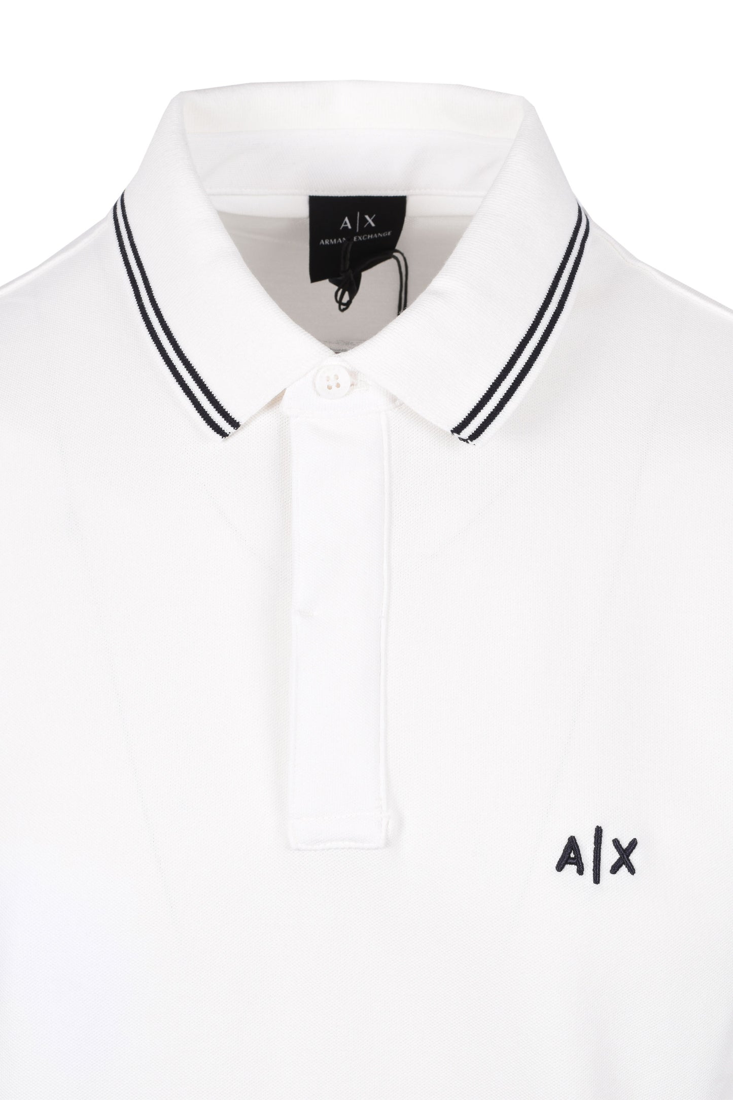Armani Exchange Tipped Polo Shirt Off White