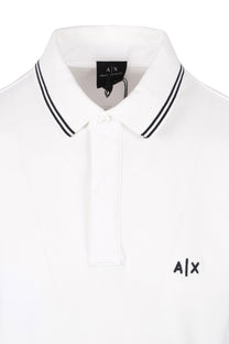 Armani Exchange Tipped Polo Shirt Off White Armani Exchange
